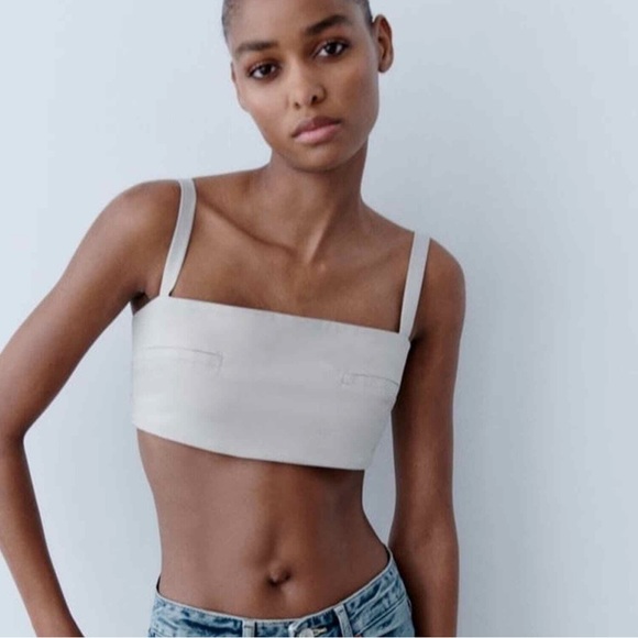 ZARA CROPPED TANK TOP NWT XL - Picture 1 of 8